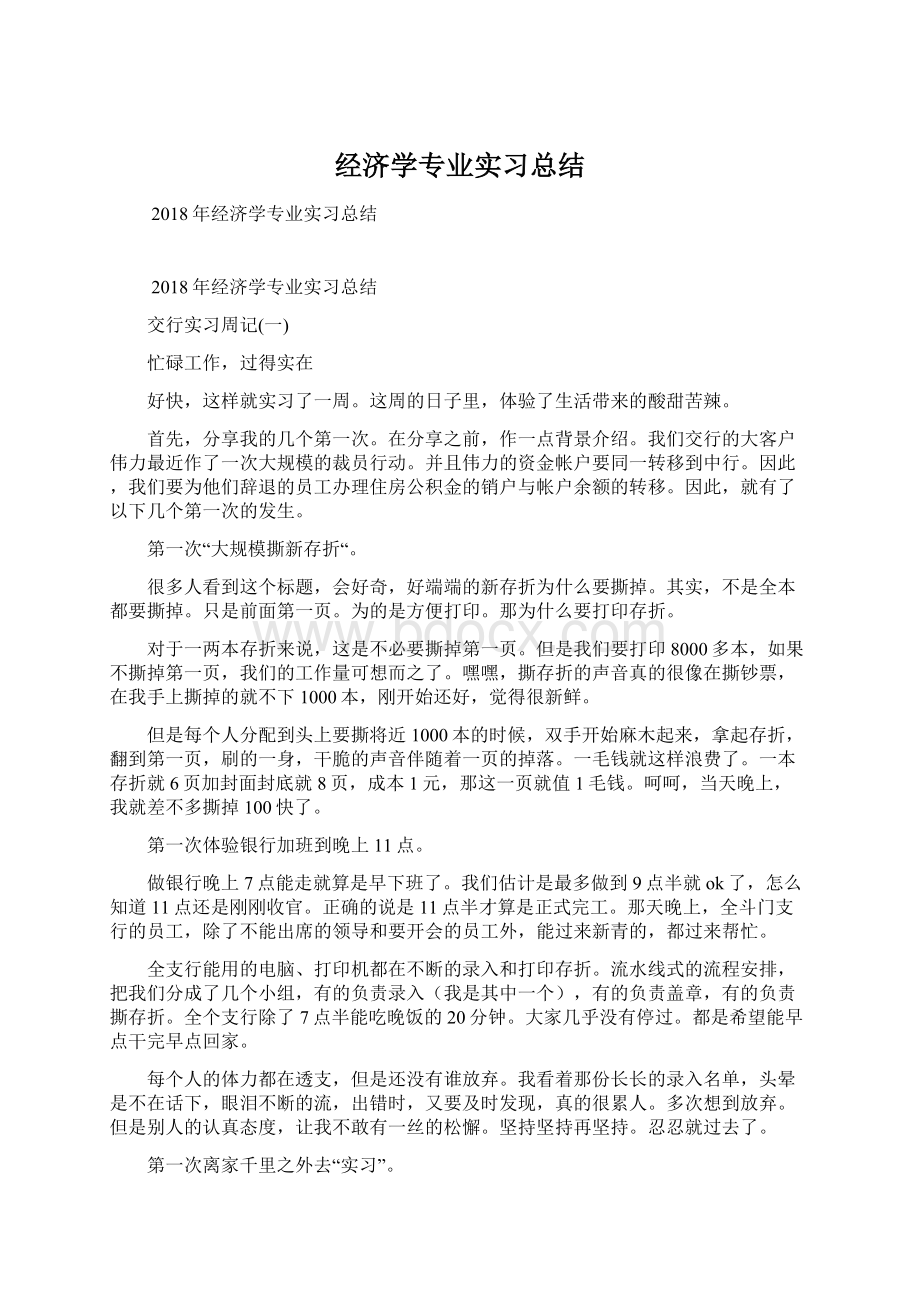 经济学专业实习总结Word文件下载.docx