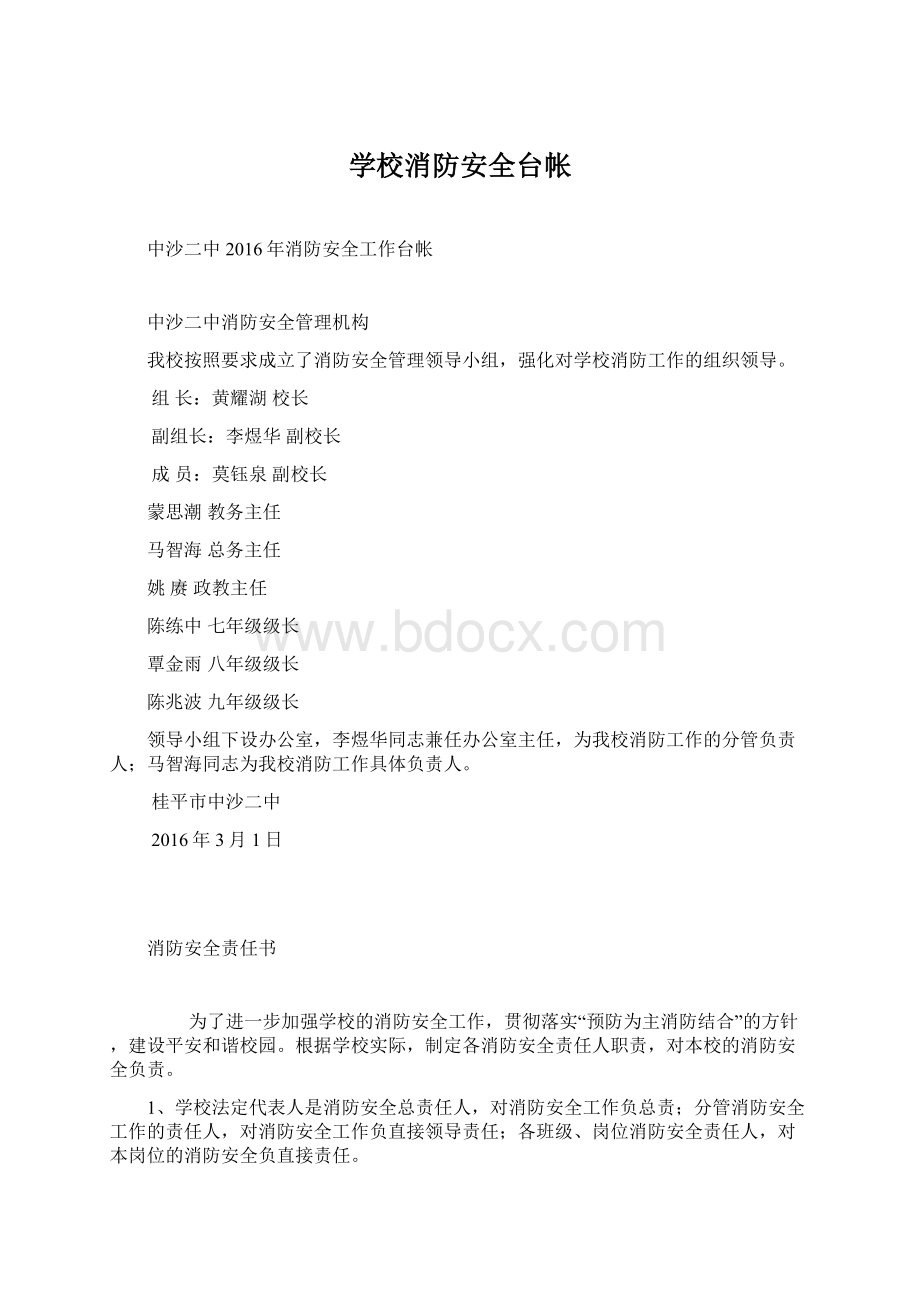 学校消防安全台帐文档格式.docx