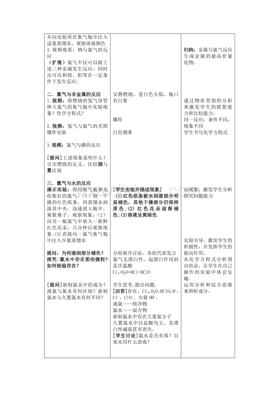 氯气教学设计Word格式.doc_第3页