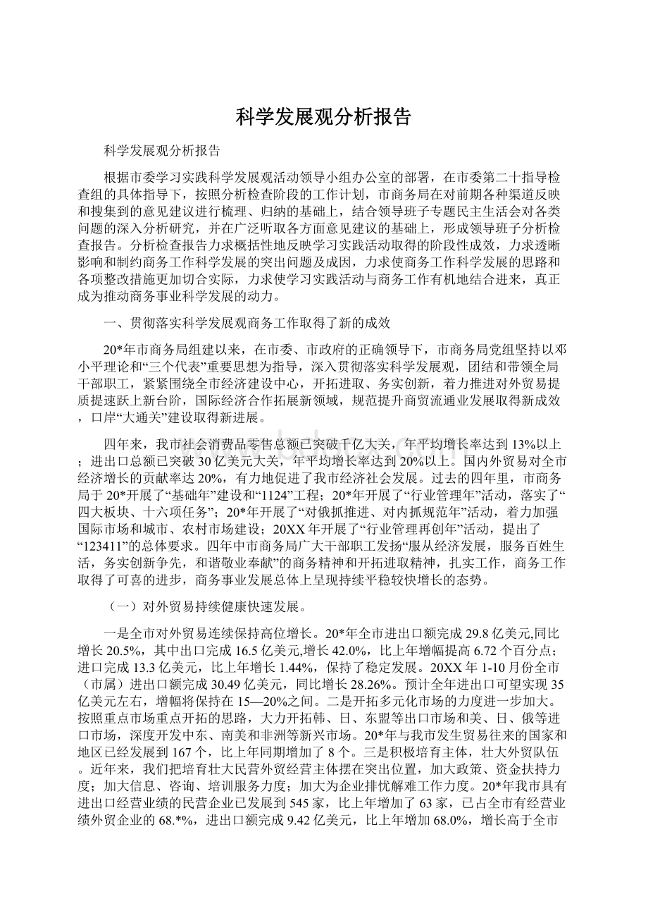 科学发展观分析报告文档格式.docx