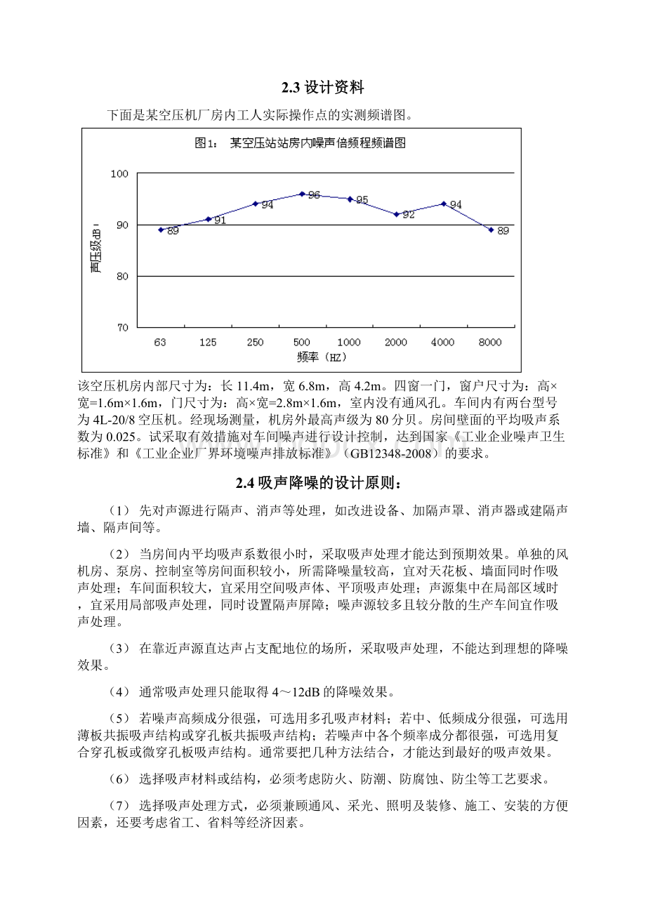 某空压机房降噪系统设计课程设计 精品Word文档格式.docx_第3页