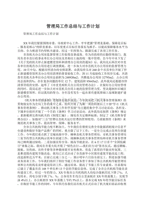 管理局工作总结与工作计划Word文档格式.docx