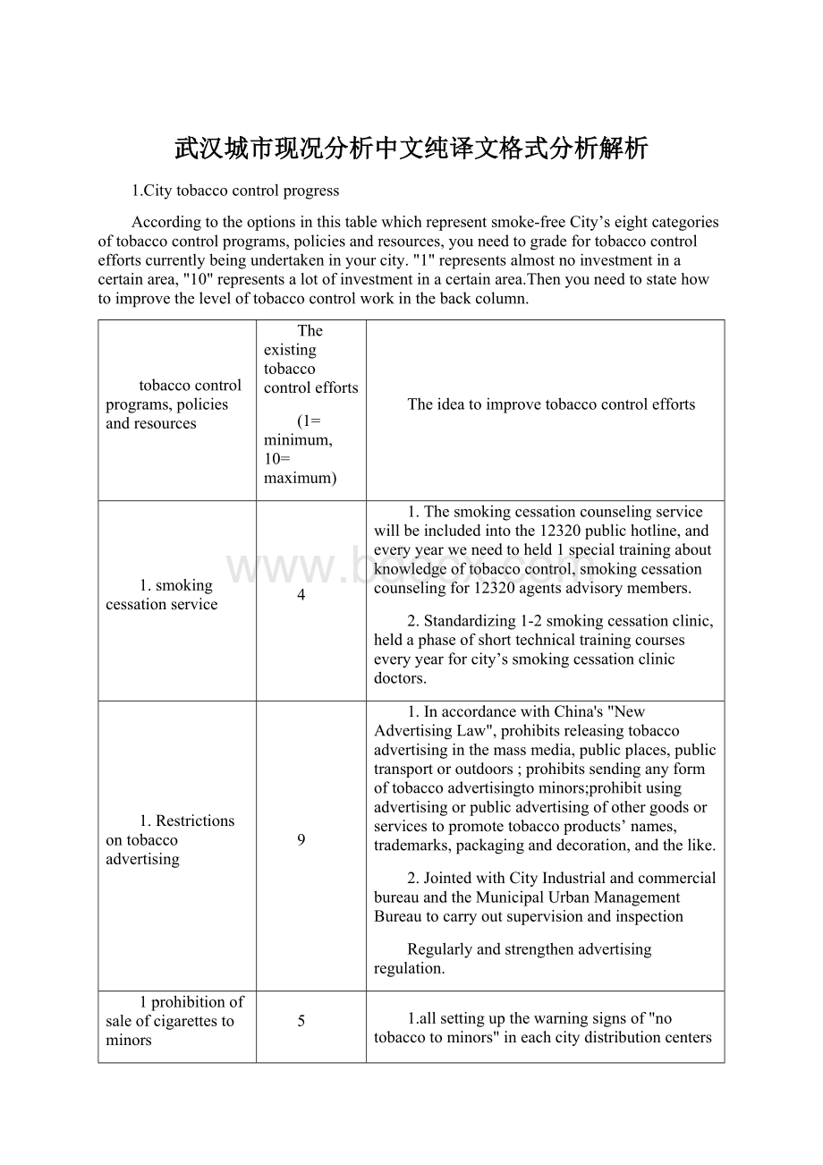 武汉城市现况分析中文纯译文格式分析解析.docx