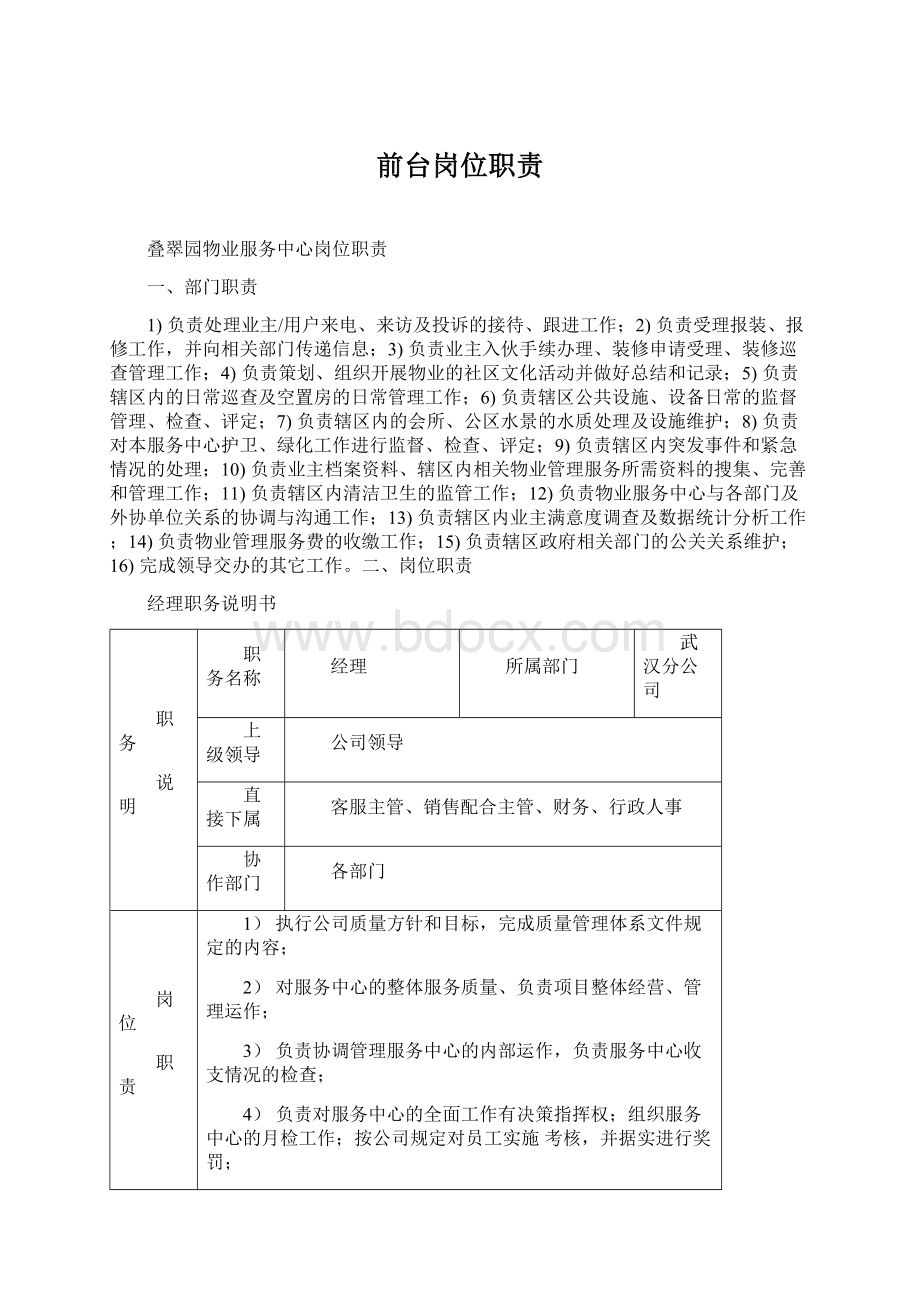 前台岗位职责Word文档格式.docx_第1页