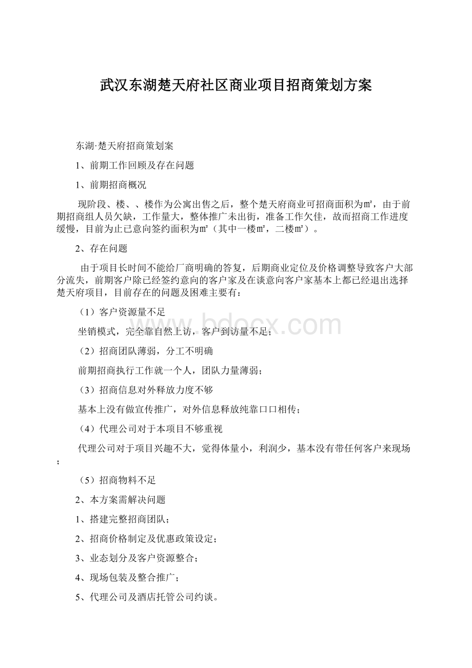 武汉东湖楚天府社区商业项目招商策划方案.docx_第1页