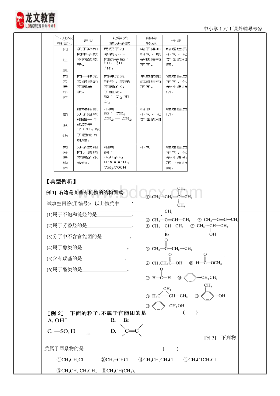 龙文教育有机物的分类与命名.doc_第3页