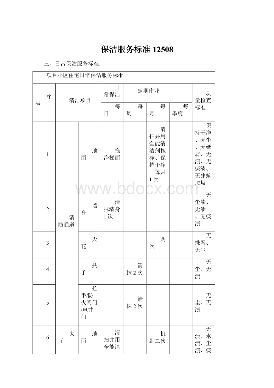 保洁服务标准12508.docx