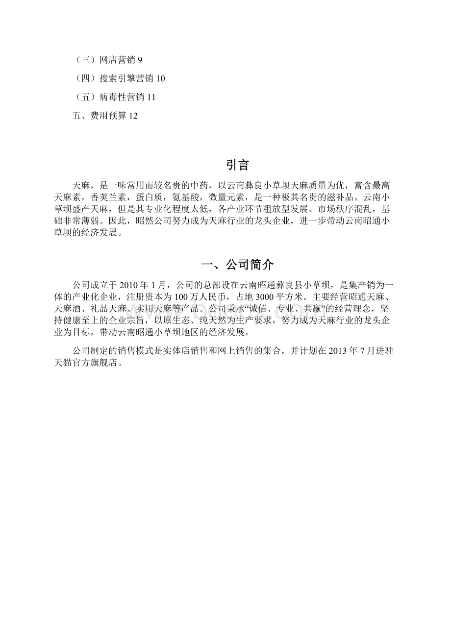 名贵中药天麻网络营销规划商业策划书.docx_第2页