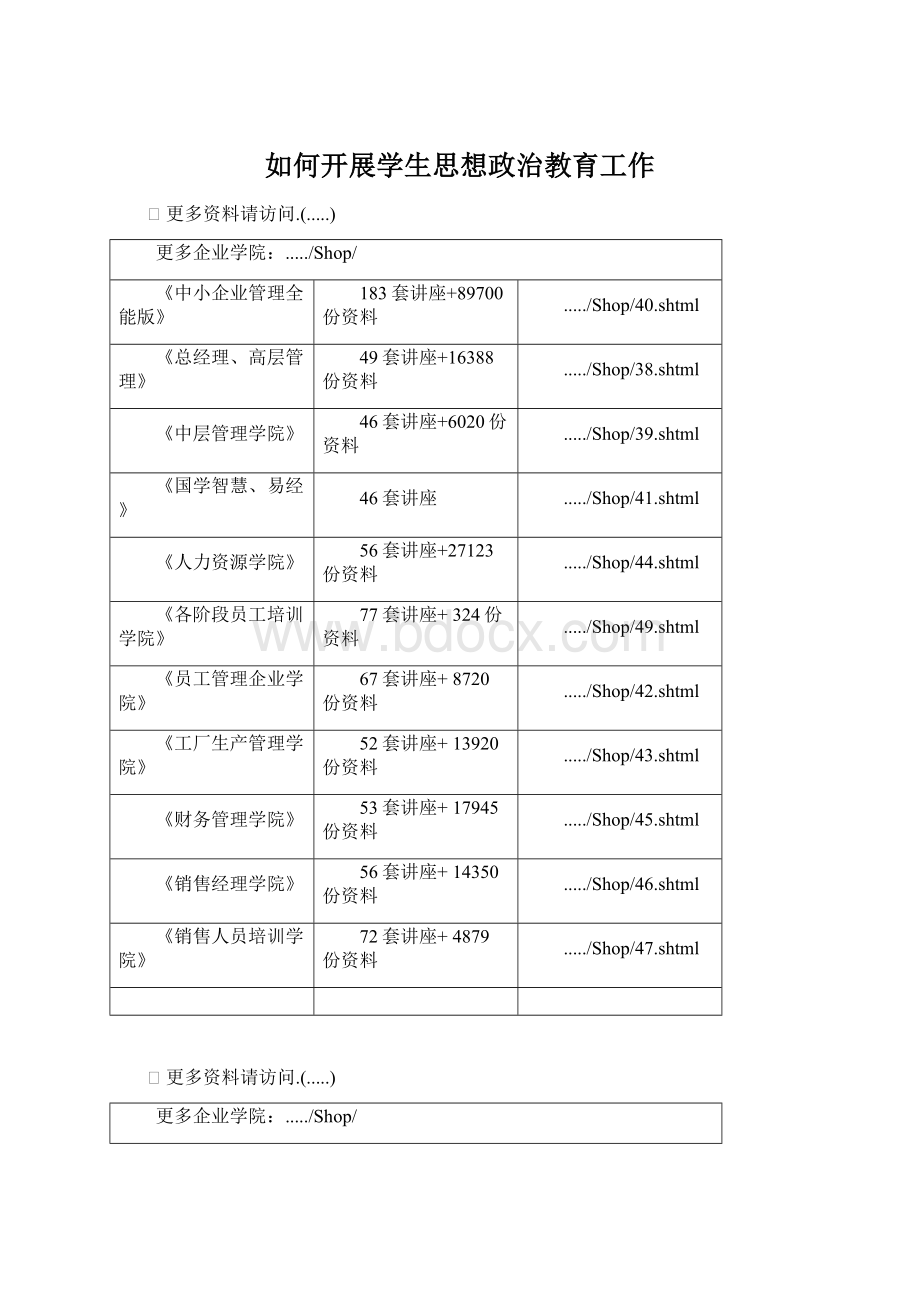 如何开展学生思想政治教育工作Word文档格式.docx_第1页