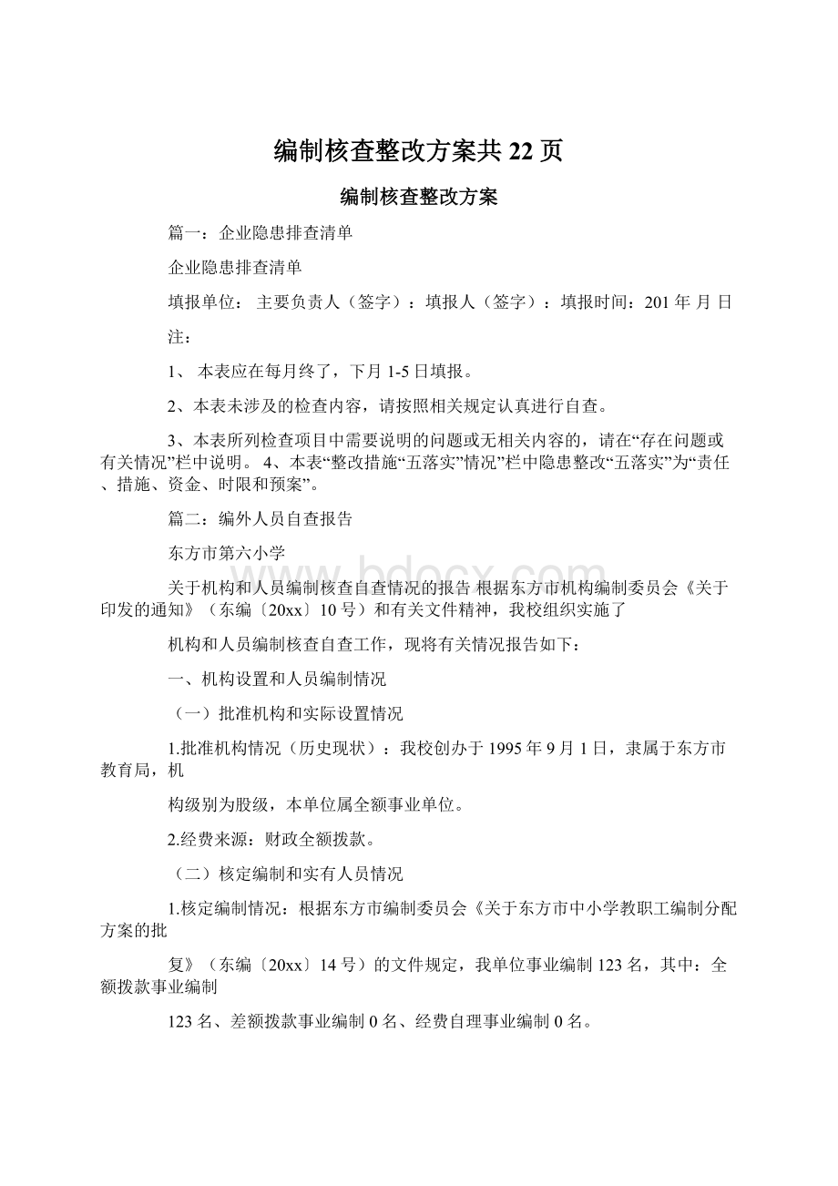 编制核查整改方案共22页.docx_第1页