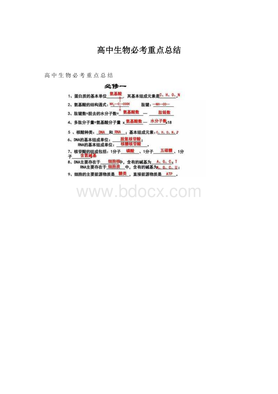 高中生物必考重点总结.docx