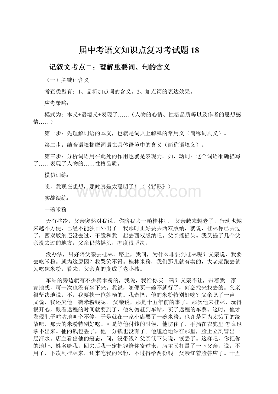 届中考语文知识点复习考试题18Word格式.docx