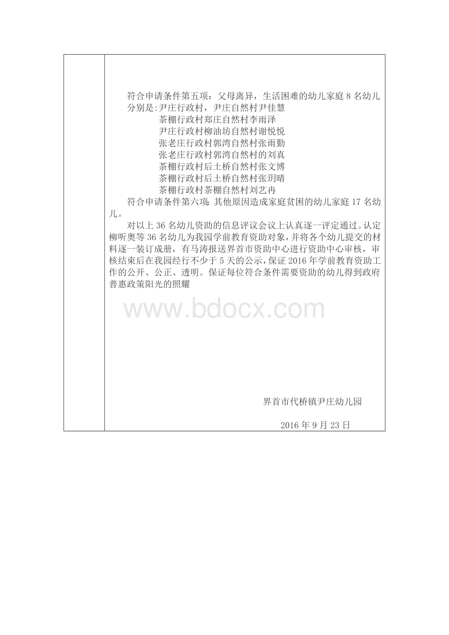 幼儿园资助领导小组评议记录Word格式文档下载.doc_第2页