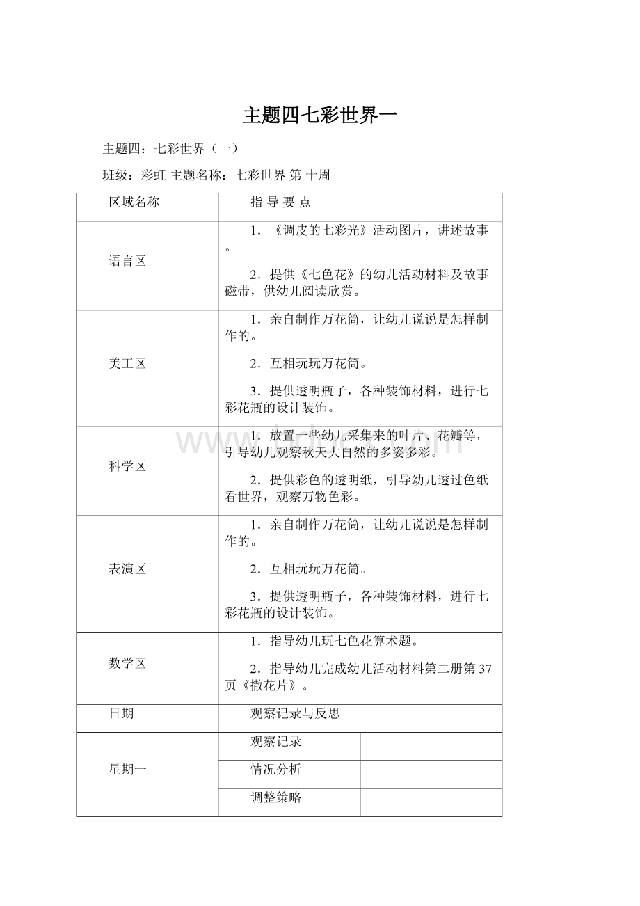 主题四七彩世界一Word文件下载.docx