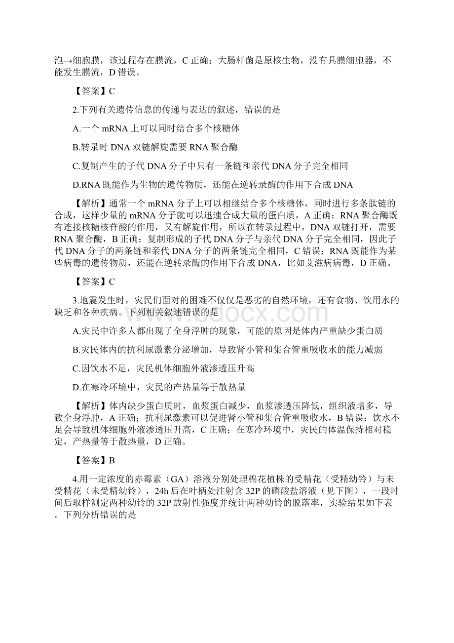 普通高等学校招生全国统一考试仿真卷理科综合五Word格式.docx_第2页