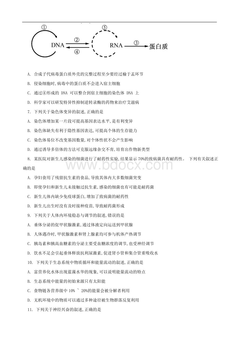 2014年江苏省高考生物试卷含答案Word文档格式.doc_第2页