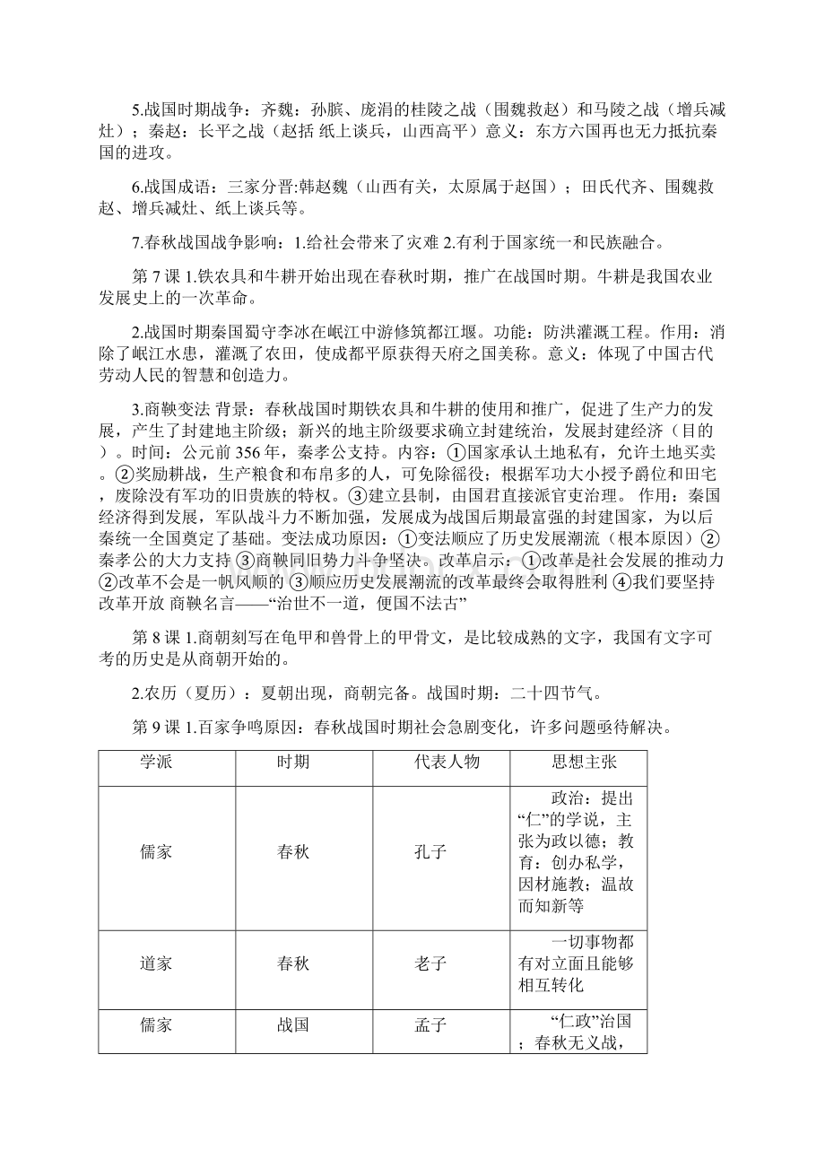 七年级历史上册全册重点知识期末总结汇编精华版.docx_第3页