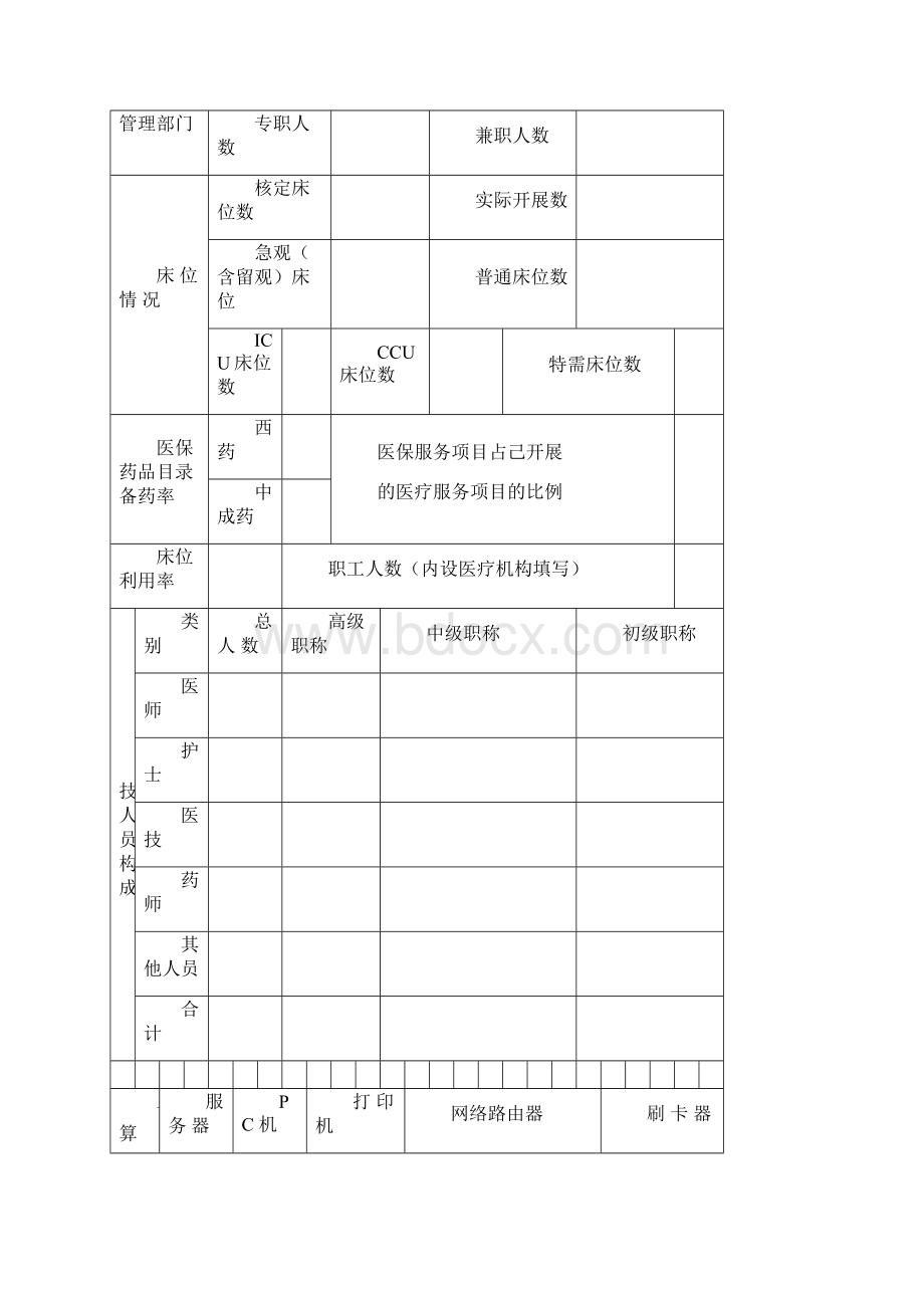 基本医疗保险定点医疗机构申请书Word文档格式.docx_第3页