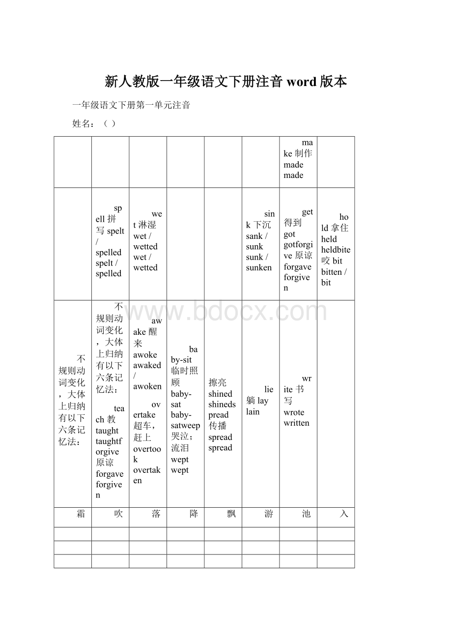 新人教版一年级语文下册注音word版本Word格式.docx_第1页