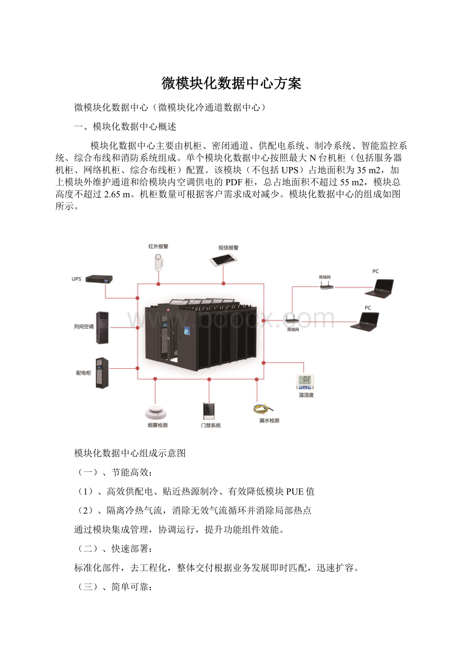 微模块化数据中心方案Word格式.docx