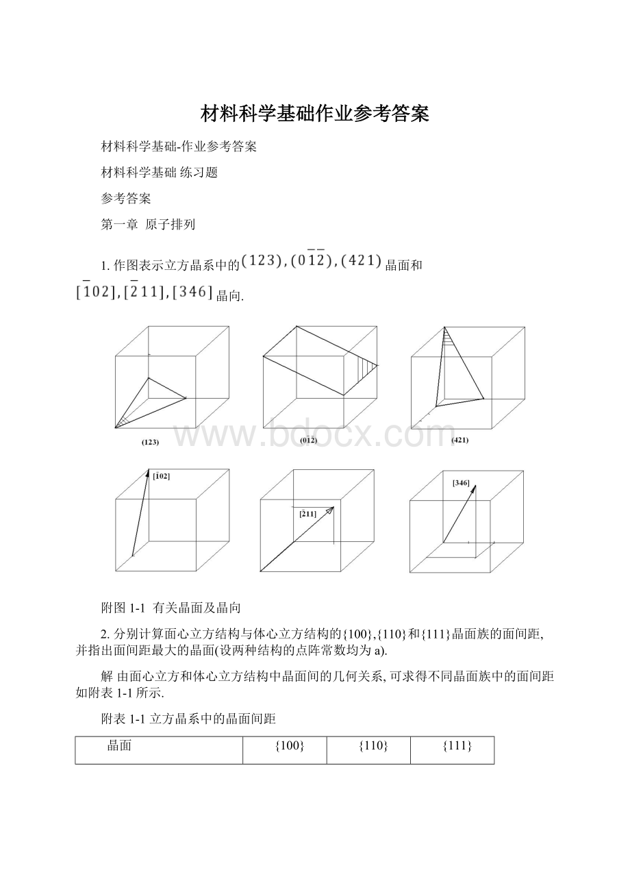 材料科学基础作业参考答案.docx