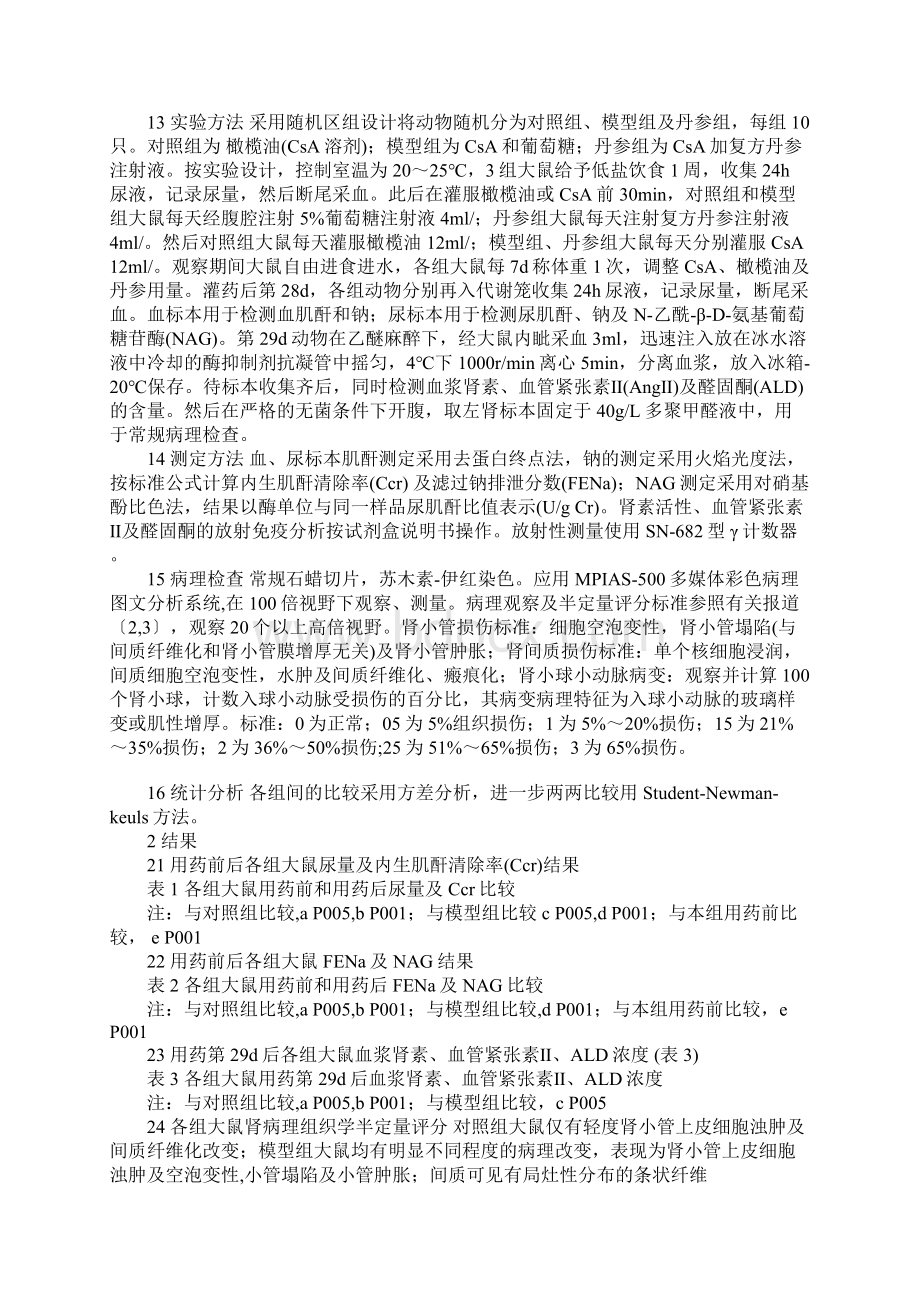 环孢素A慢性肾毒性及丹参保护作用.docx_第2页