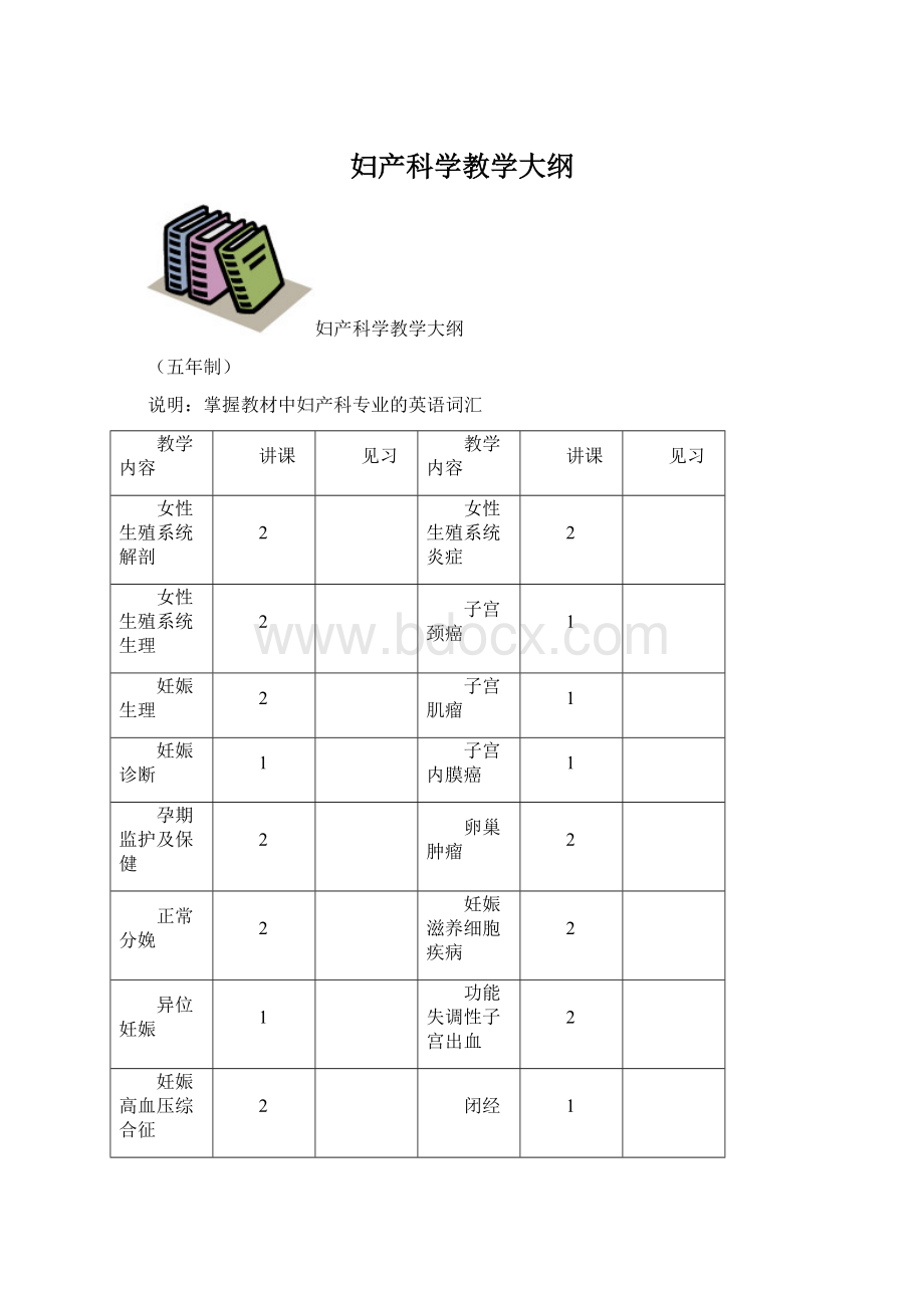 妇产科学教学大纲.docx_第1页