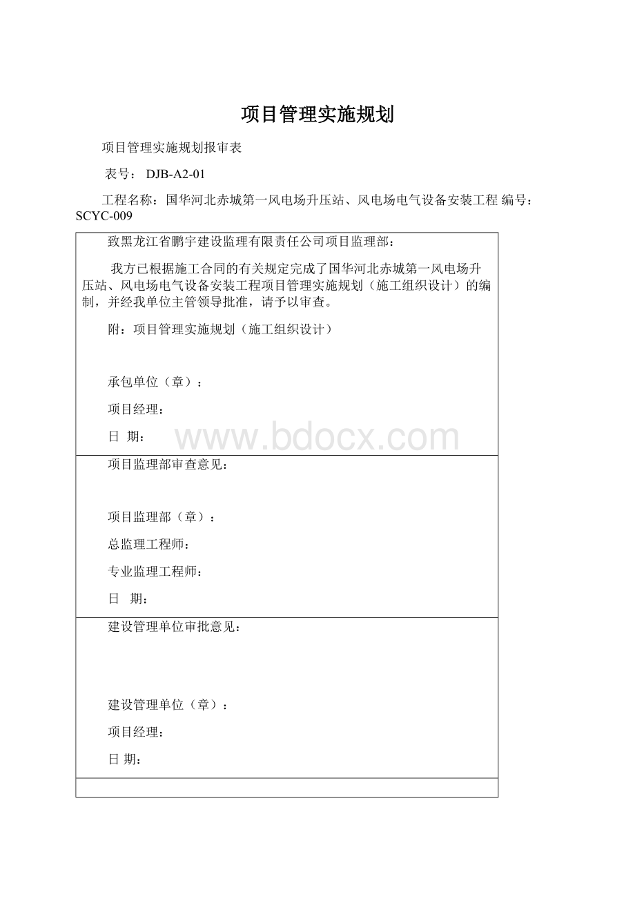 项目管理实施规划Word文件下载.docx_第1页