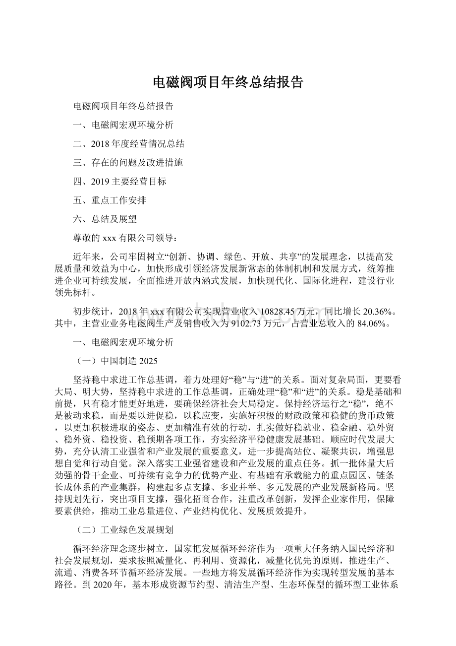 电磁阀项目年终总结报告.docx