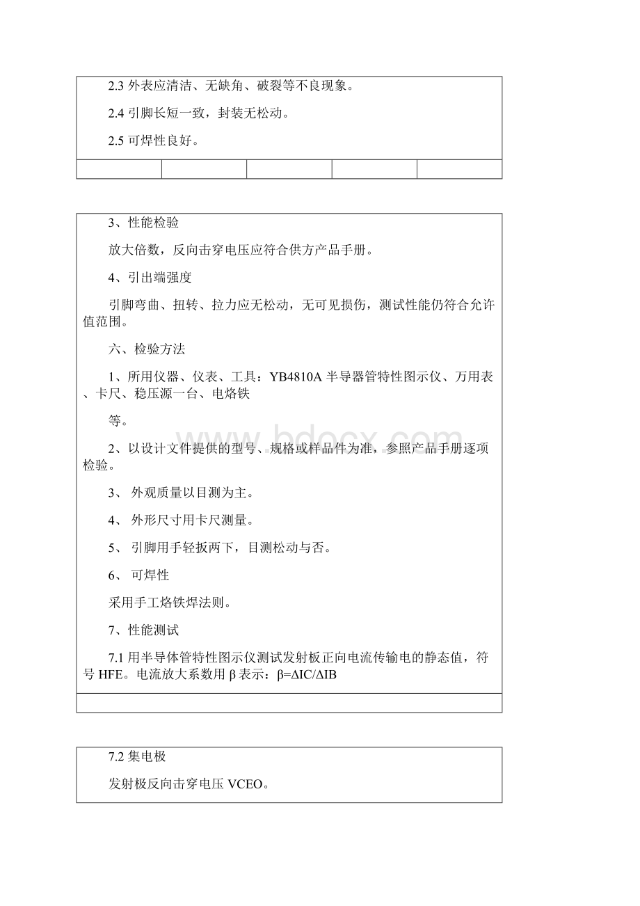 三极管来料检验作业指导综述Word文档下载推荐.docx_第2页