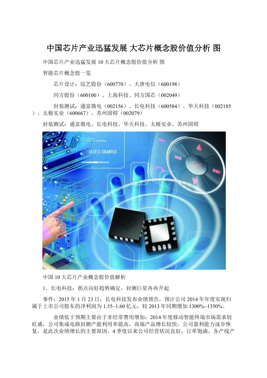 中国芯片产业迅猛发展 大芯片概念股价值分析 图.docx_第1页