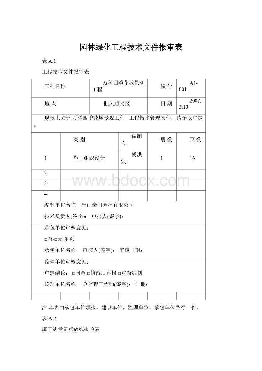 园林绿化工程技术文件报审表文档格式.docx_第1页