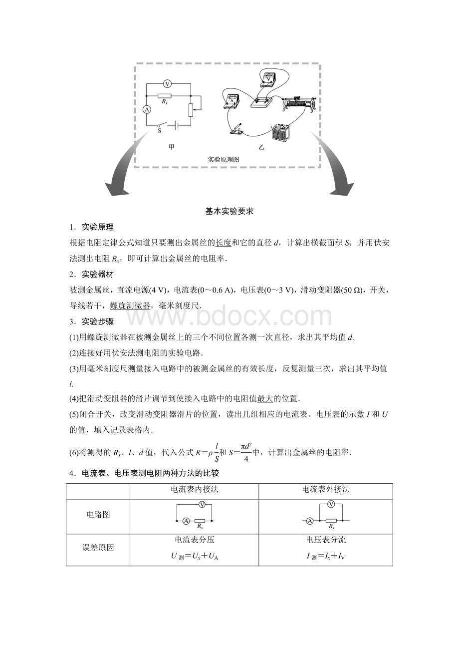 测定金属丝的电阻率实验讲义Word下载.doc_第3页