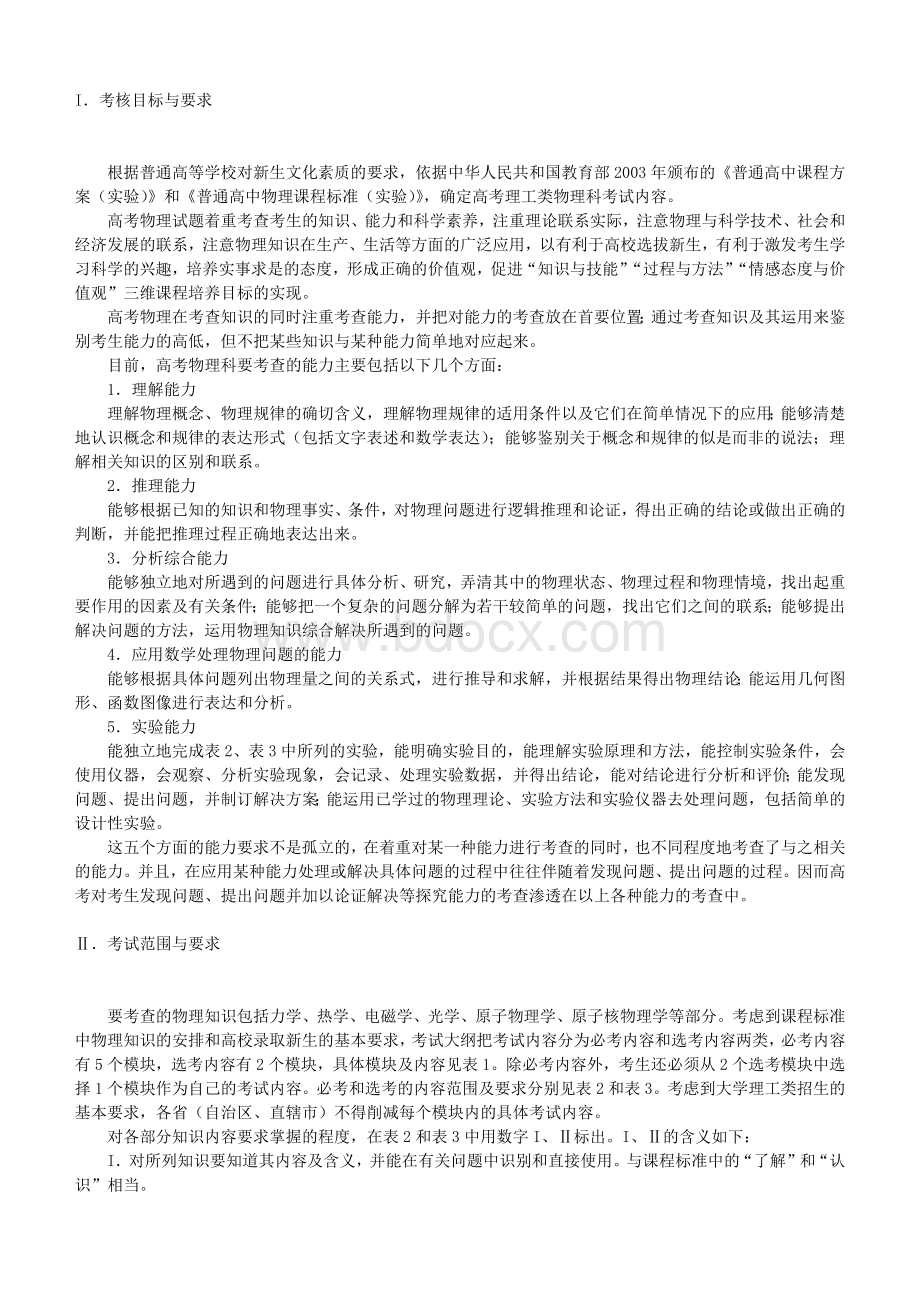 高考理科考试大纲考试说明.docx_第2页