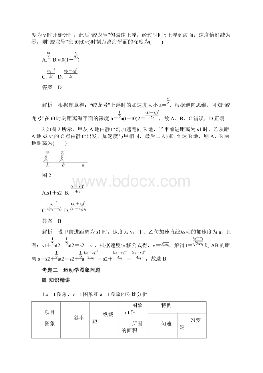 全国通用届高考物理二轮复习专题2力与物体的直线运动学案Word文档格式.docx_第3页