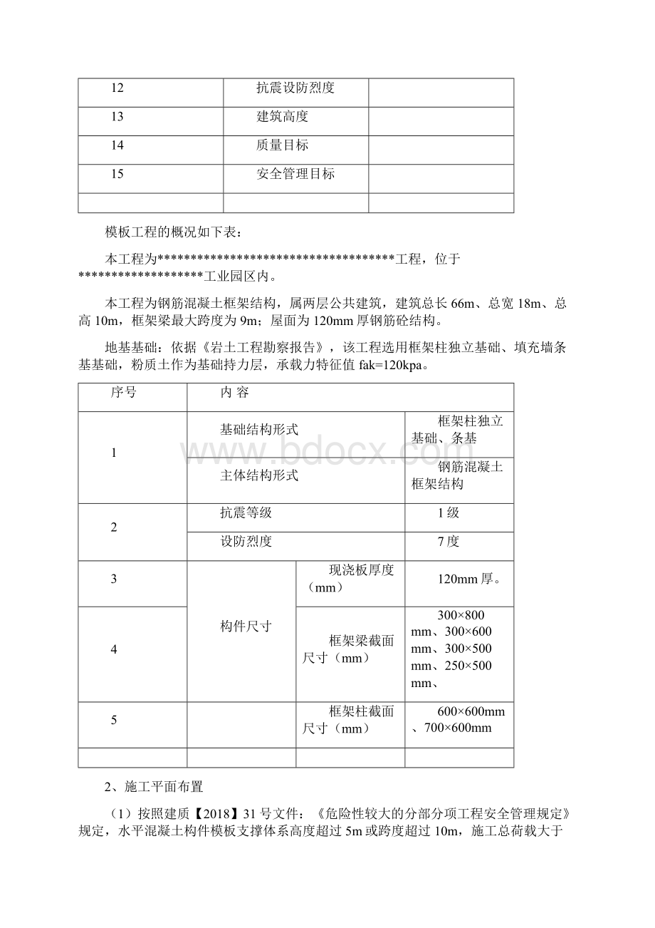 危险性较大的模板工程专项施工方案危大范本Word文档格式.docx_第2页