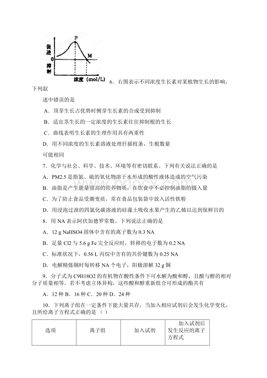 届内蒙古赤峰市宁城县高三下学期模拟考试理科综合试题及答案.docx_第3页