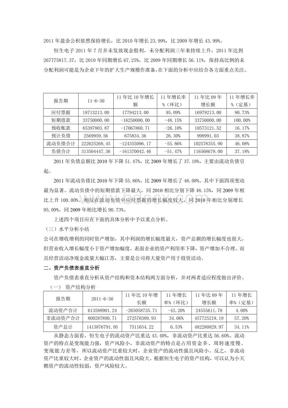 恒生电子资产负债表分析文档格式.doc_第3页