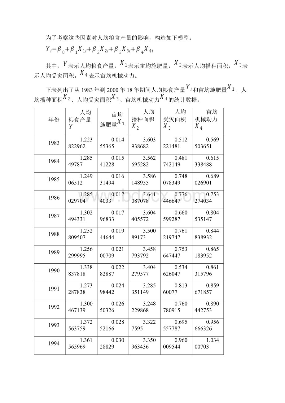 计量实验报告研究人均粮食产量的影响因素.docx_第2页