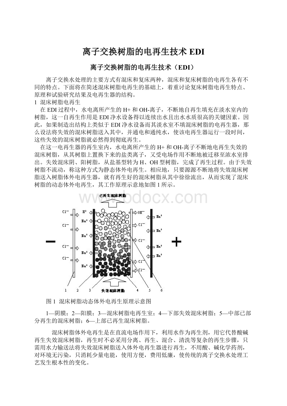 离子交换树脂的电再生技术EDIWord格式文档下载.docx