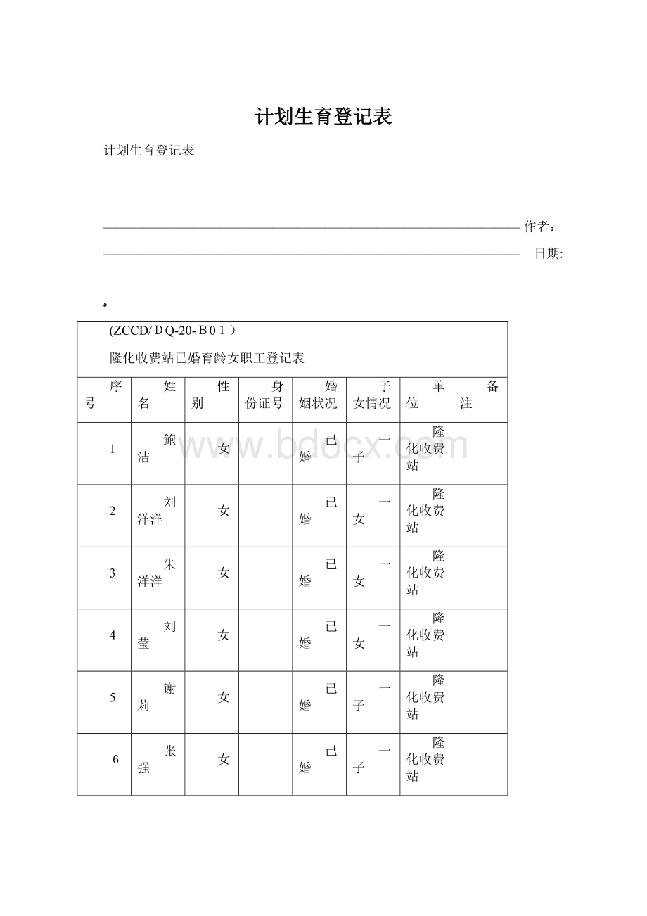 计划生育登记表Word格式文档下载.docx_第1页