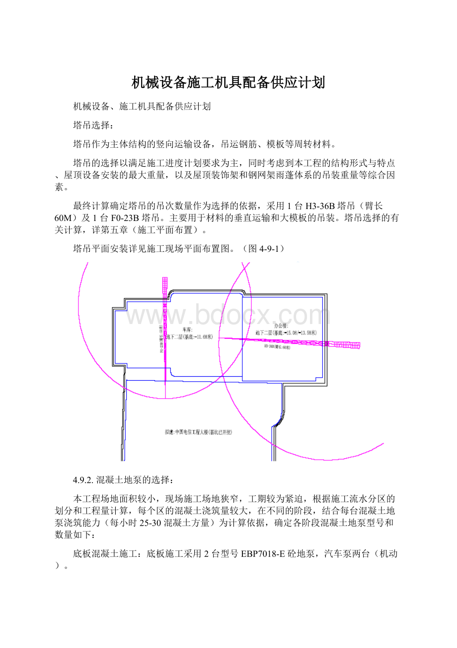 机械设备施工机具配备供应计划.docx