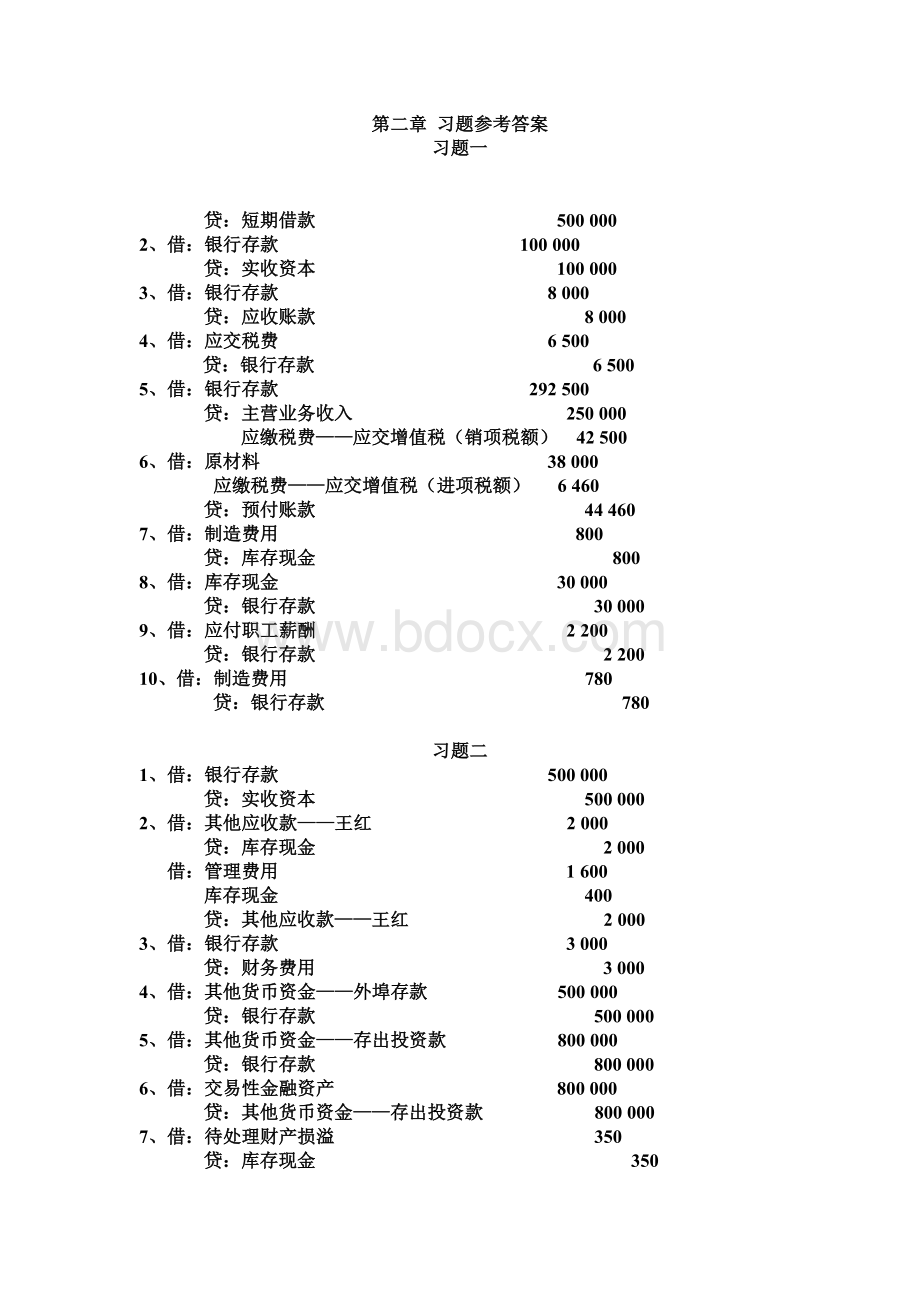 财务会计课后习题参考答案.doc_第1页