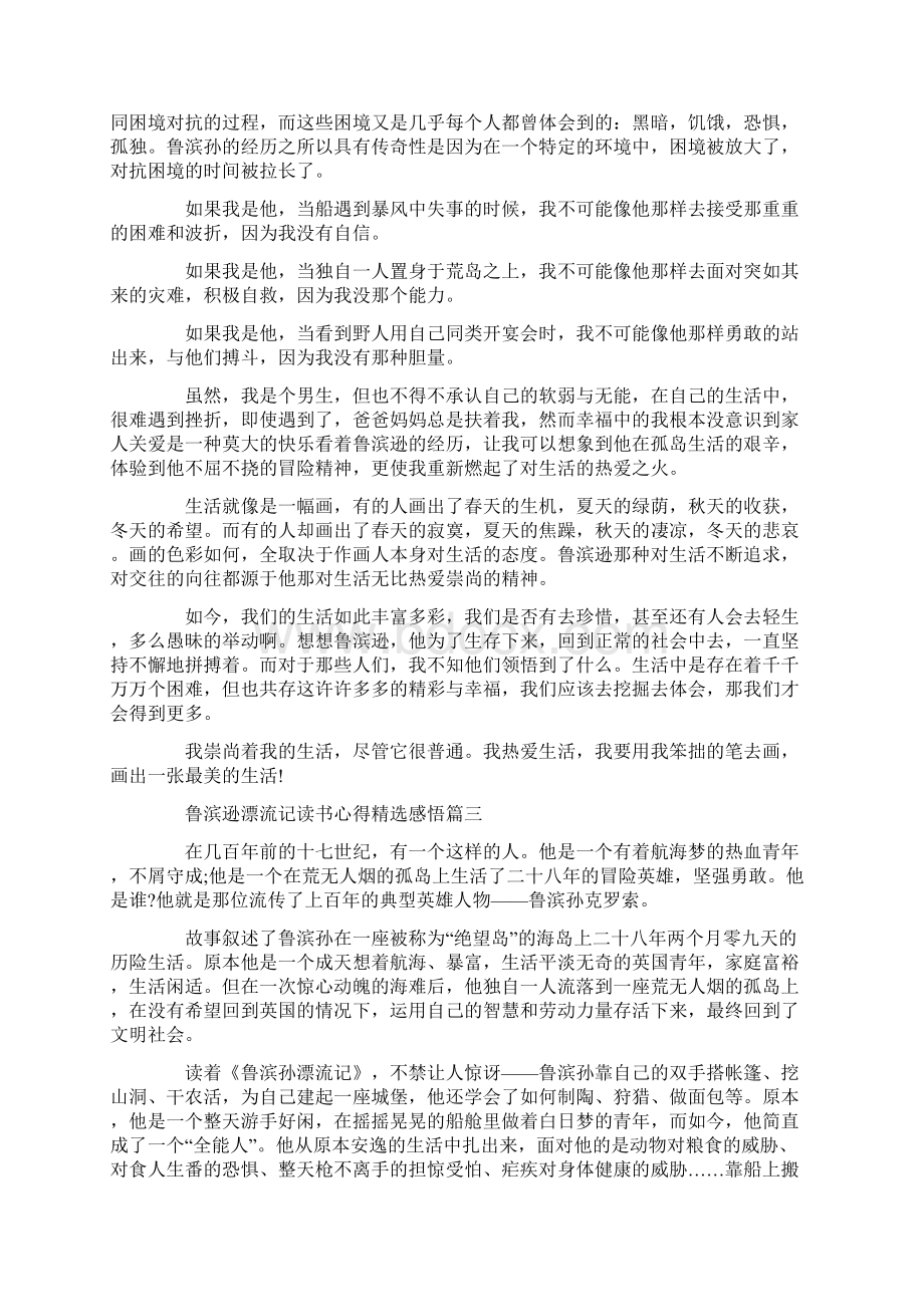 鲁滨逊漂流记读书心得精选感悟Word格式.docx_第2页