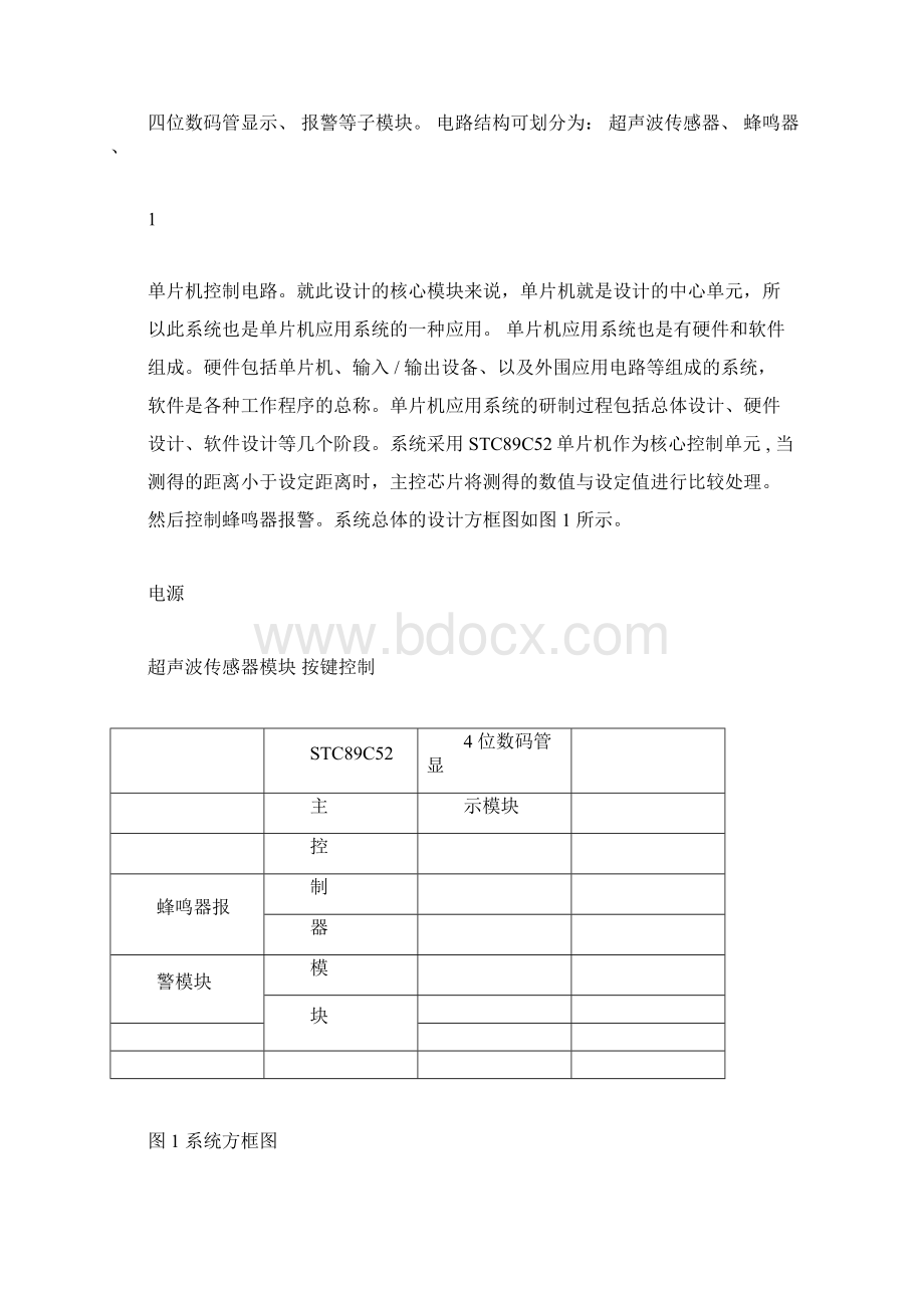 基于超声波测距仪汽车防撞系统设计资料Word下载.docx_第2页