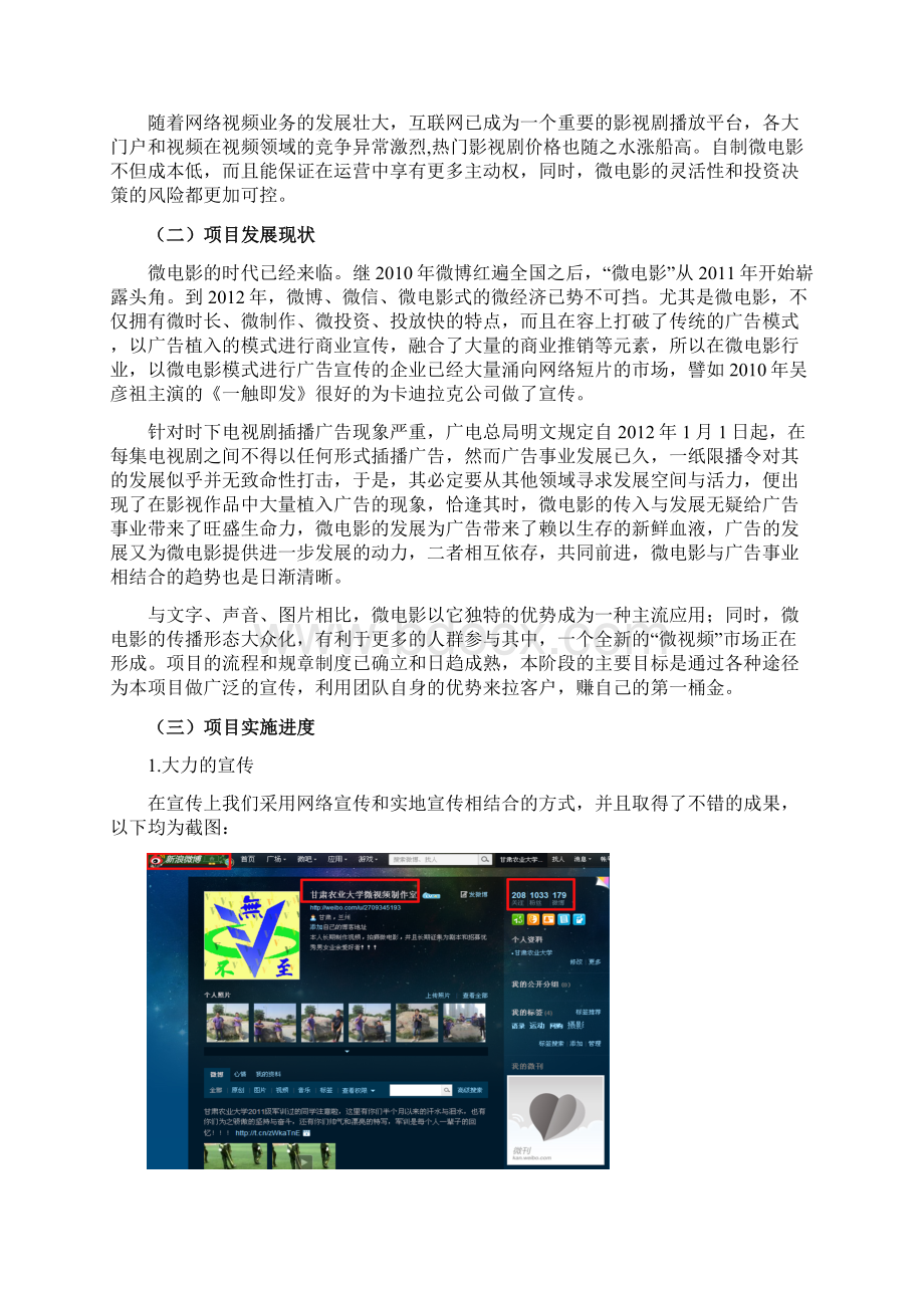 微电影工作室项目商业计划书Word文档格式.docx_第3页