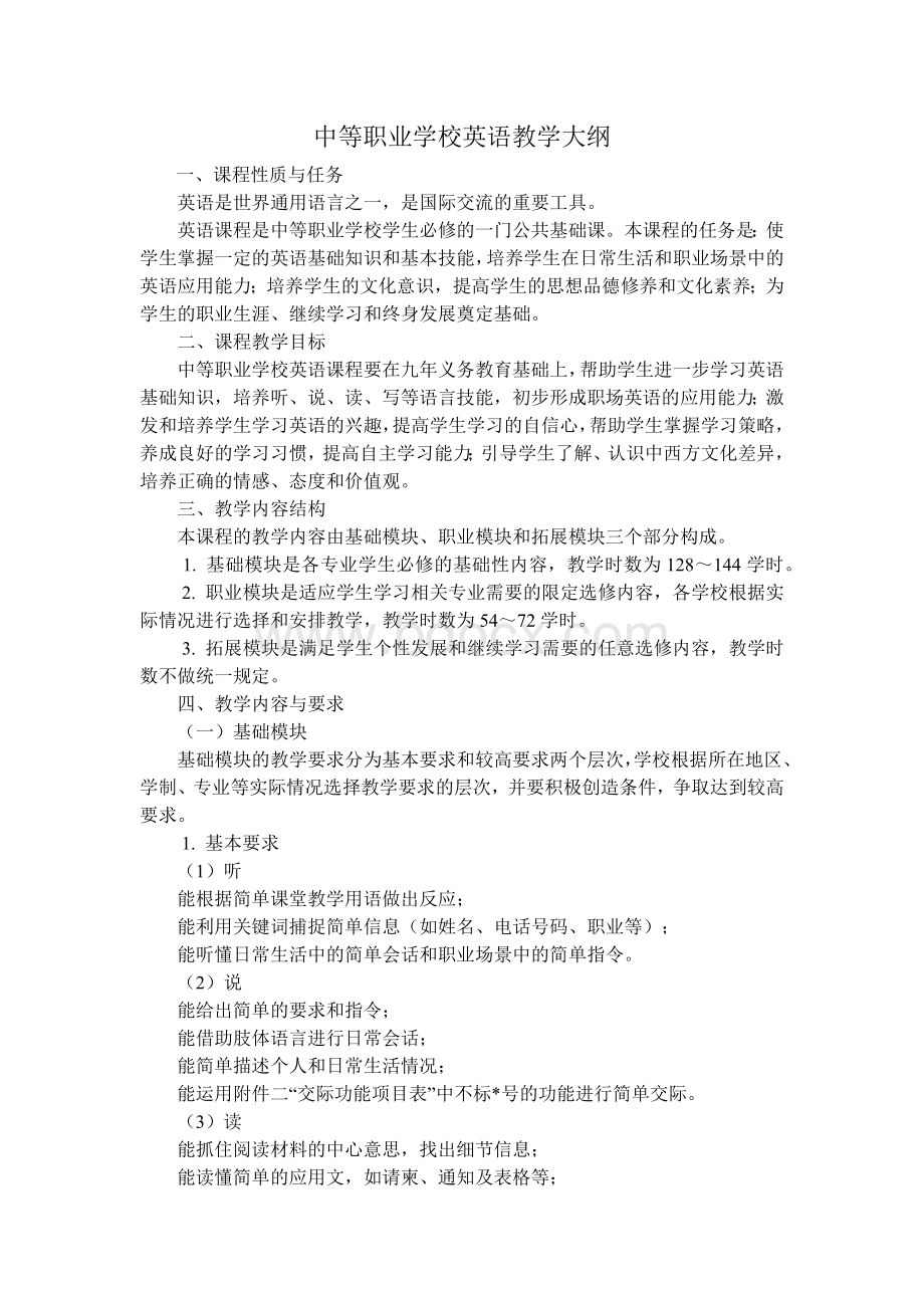 中专英语2课程教学大纲.docx_第2页