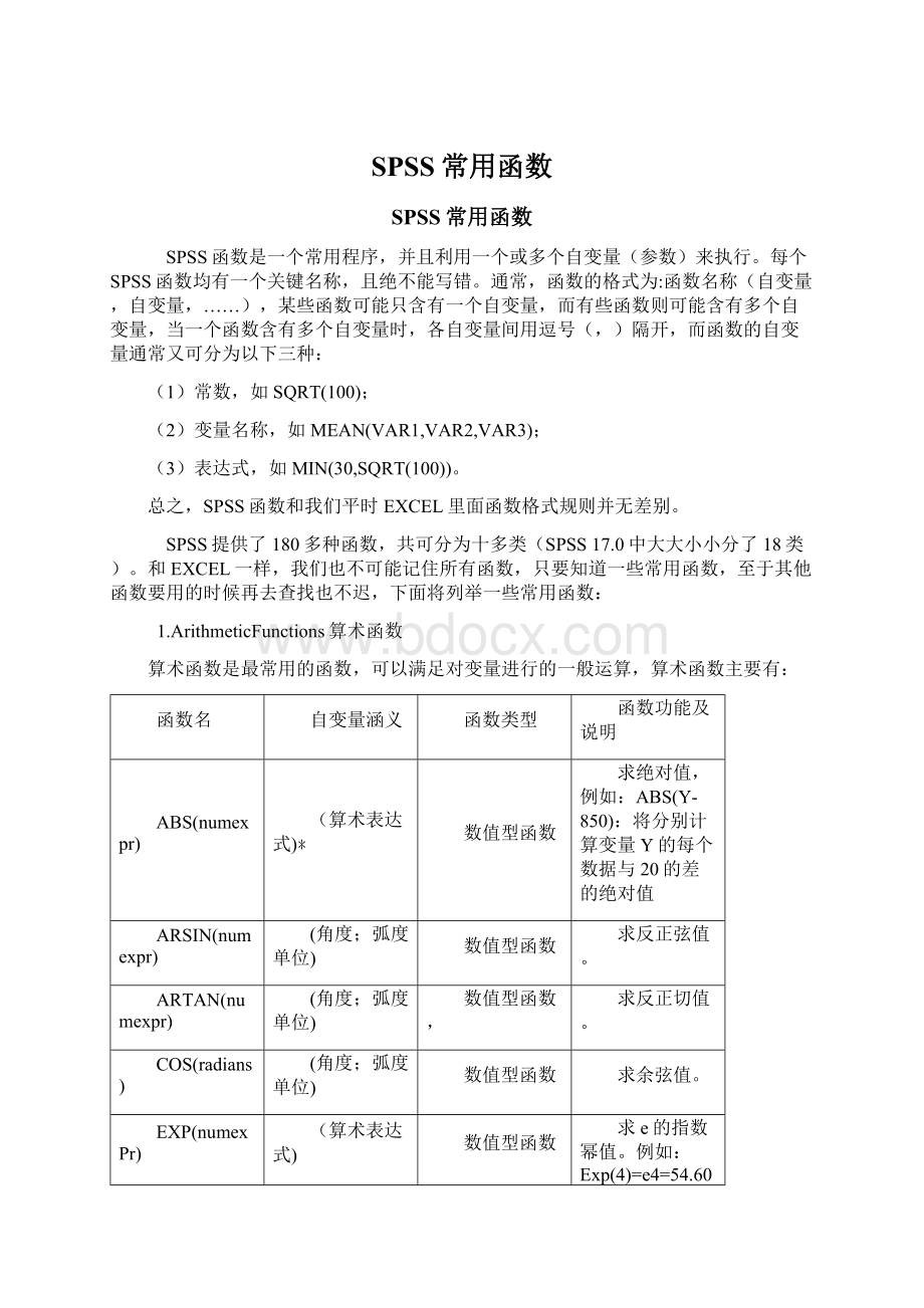 SPSS常用函数文档格式.docx_第1页