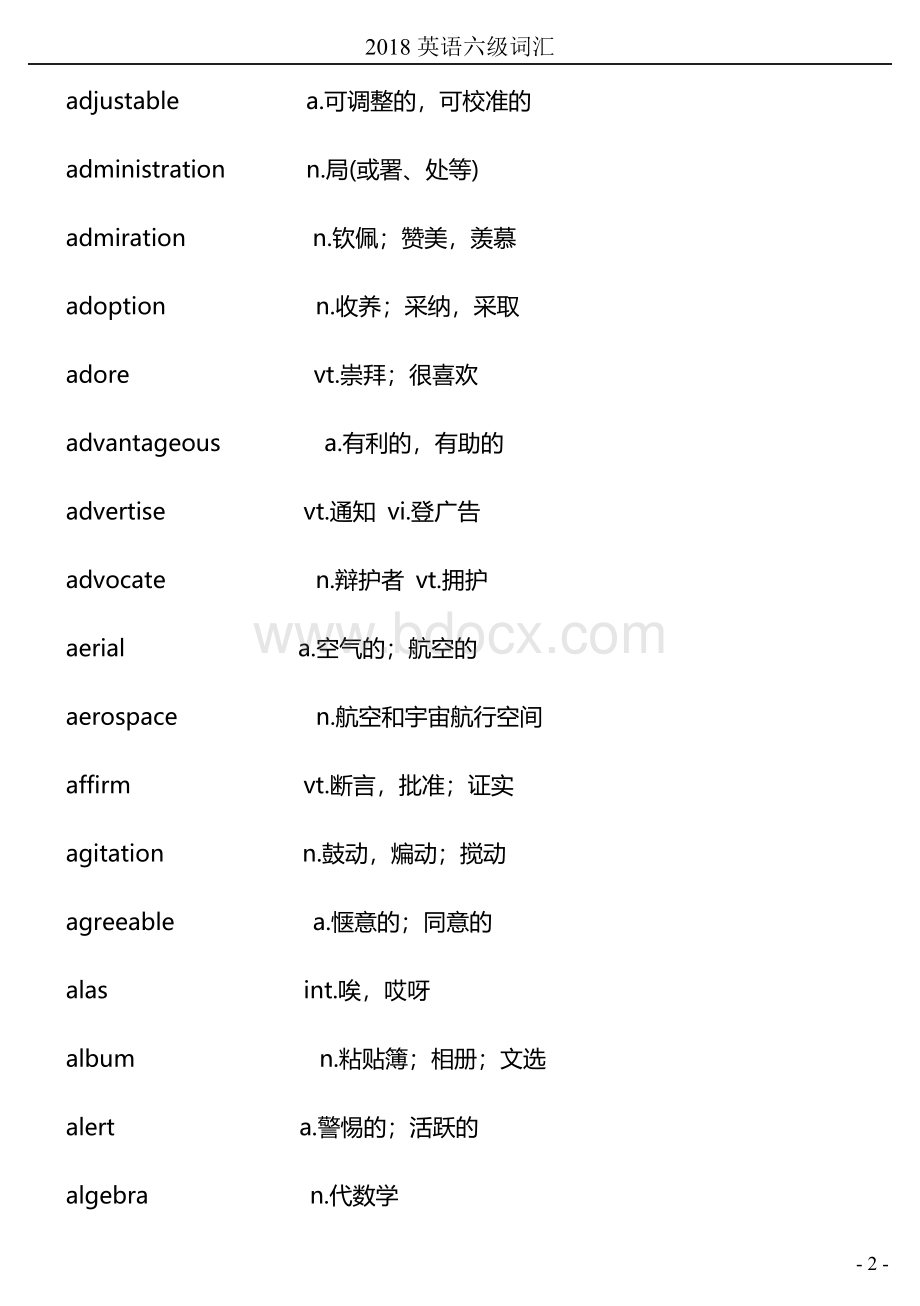 最新2018年大学英语六级词汇表.doc_第2页