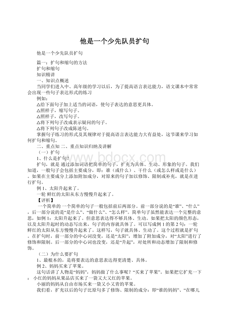 他是一个少先队员扩句.docx_第1页